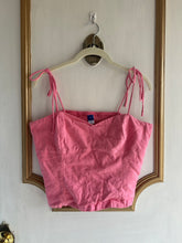 Load image into Gallery viewer, Medium - pink corset style tie top
