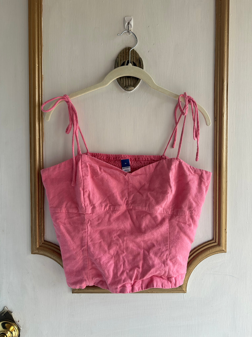 Medium - pink corset style tie top