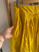 Load image into Gallery viewer, Small - yellow floral embroidered midi skirt
