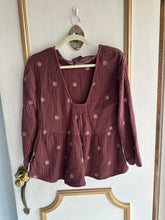 Load image into Gallery viewer, Madewell Purple/maroon floral blouse
