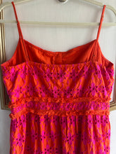 Load image into Gallery viewer, Large/12 - orange and pink eyelet dress
