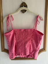 Load image into Gallery viewer, Medium - pink corset style tie top
