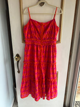 Load image into Gallery viewer, Large/12 - orange and pink eyelet dress
