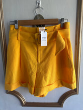 Load image into Gallery viewer, Small/4 - cheddar yellow belted shorts
