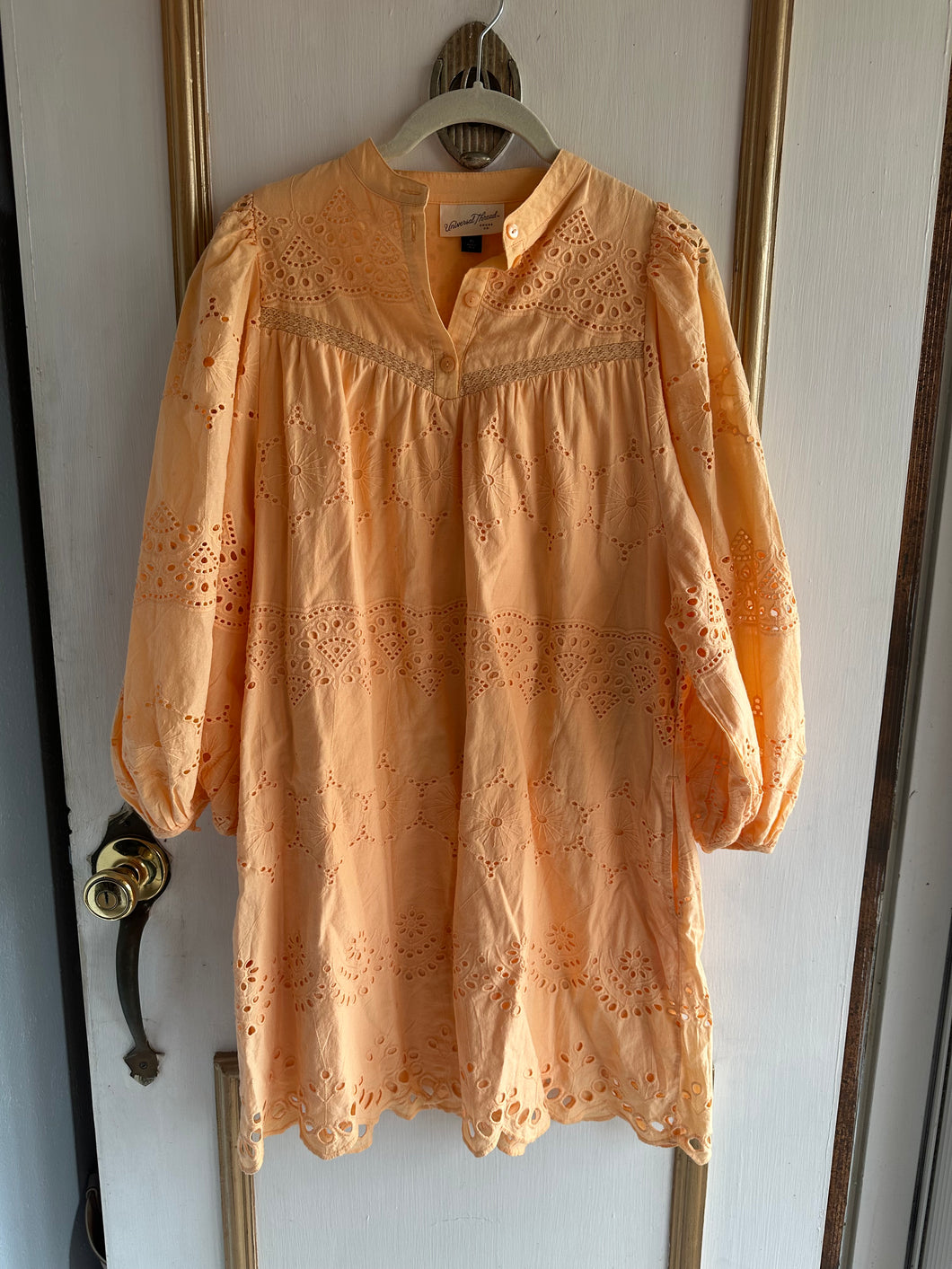 Extra Small - cantaloupe eyelet dress