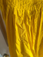 Load image into Gallery viewer, Small - yellow floral embroidered midi skirt
