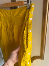 Load image into Gallery viewer, Small - yellow floral embroidered midi skirt
