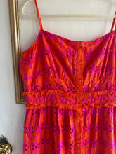 Load image into Gallery viewer, Large/12 - orange and pink eyelet dress
