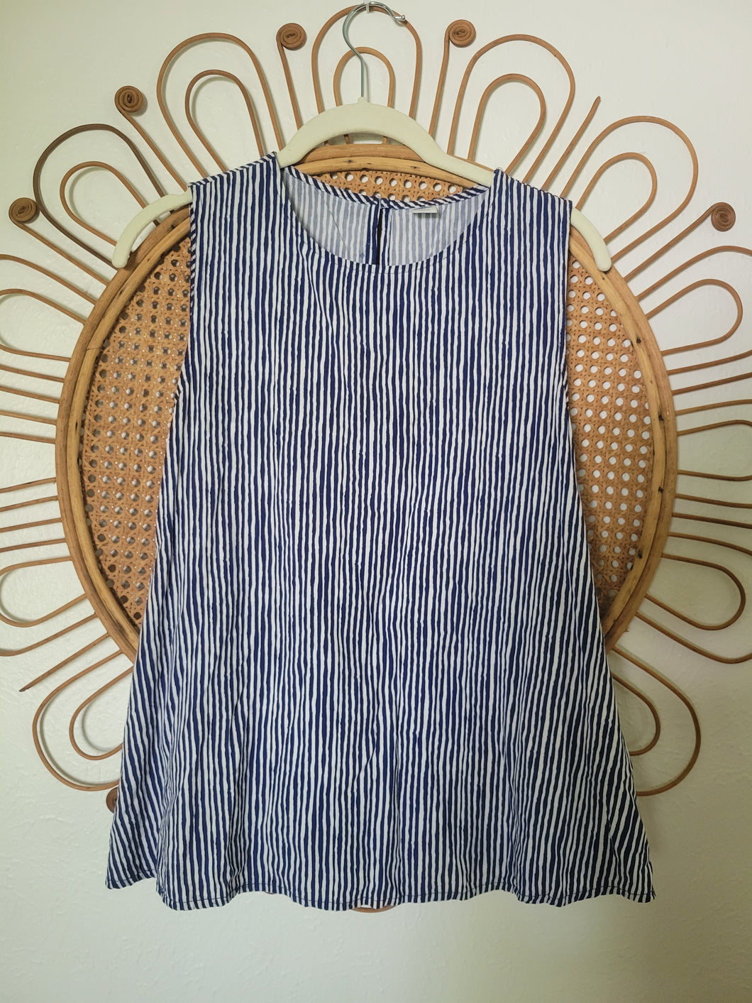 M - Old Navy Blue and White Striped Tank